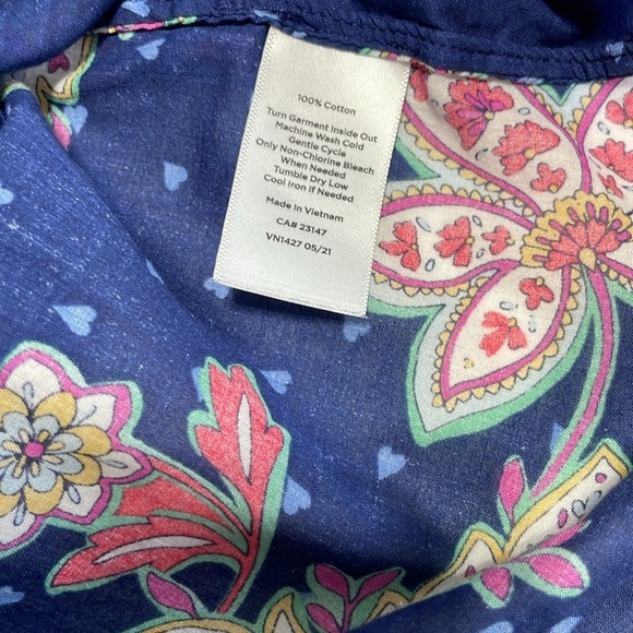 TALBOTS BAND COLLAR POPOVER - TWINKLE PAISLEY SIZ XL - Picture 10 of 13